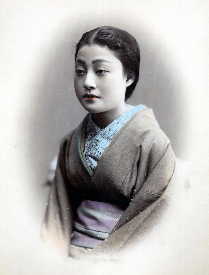 1870 Portrait of a Beautiful Japanese Woman Photograph by Historic Image