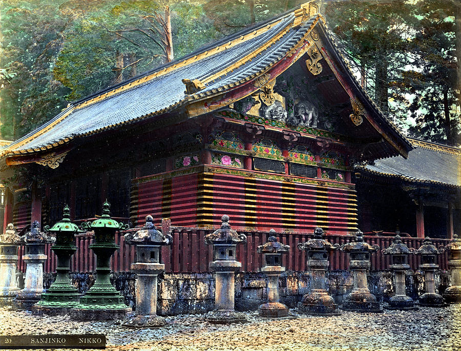 1870 Yomei Gate of Toshogu Temple Nikko Japan Photograph by Historic Image