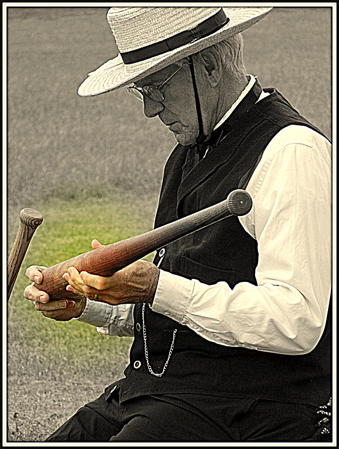 Sports Photograph - 1870s Base Ball Umpire by Kathy Barney