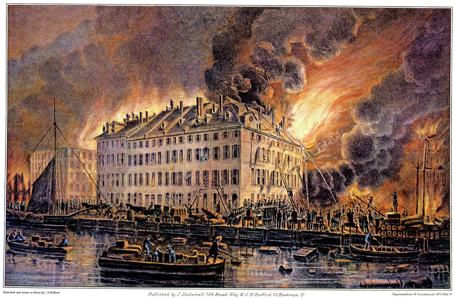 1870s Great Fire At Boston By H.j Painting by Vintage Images - Pixels