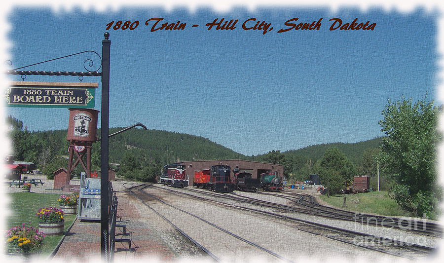 1880 Train - Hill City - Postcard Photograph by Charles Robinson