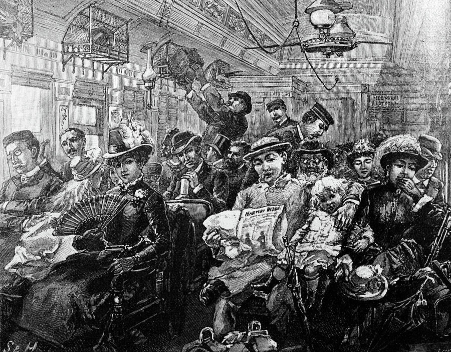 1880s Illustration Crowded Passenger Painting by Vintage Images - Fine ...