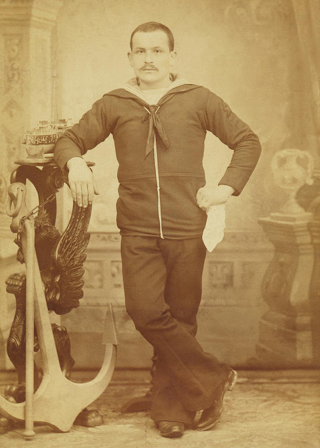 Vintage Photograph - 1880s Italian Sailor by Paul Ashby Antique Image