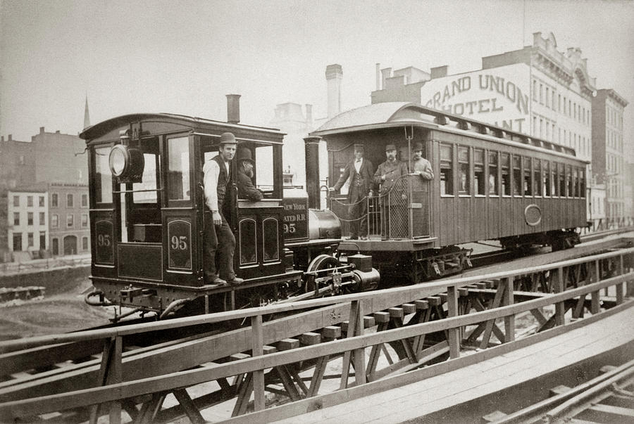 1880s Men On Board Elevated Locomotive Photograph by Vintage Images ...