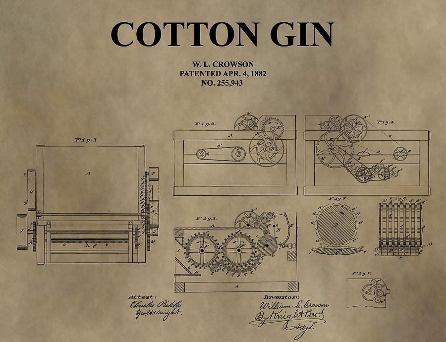 1882 Cotton Gin Patent.