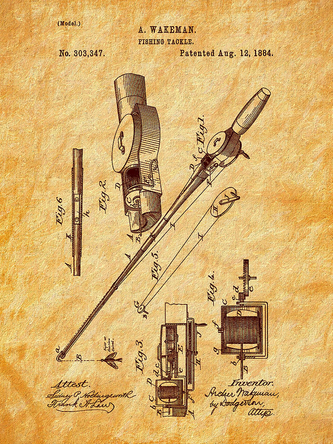1884 Fishing Tackle Patent Art Photograph by Barry Jones