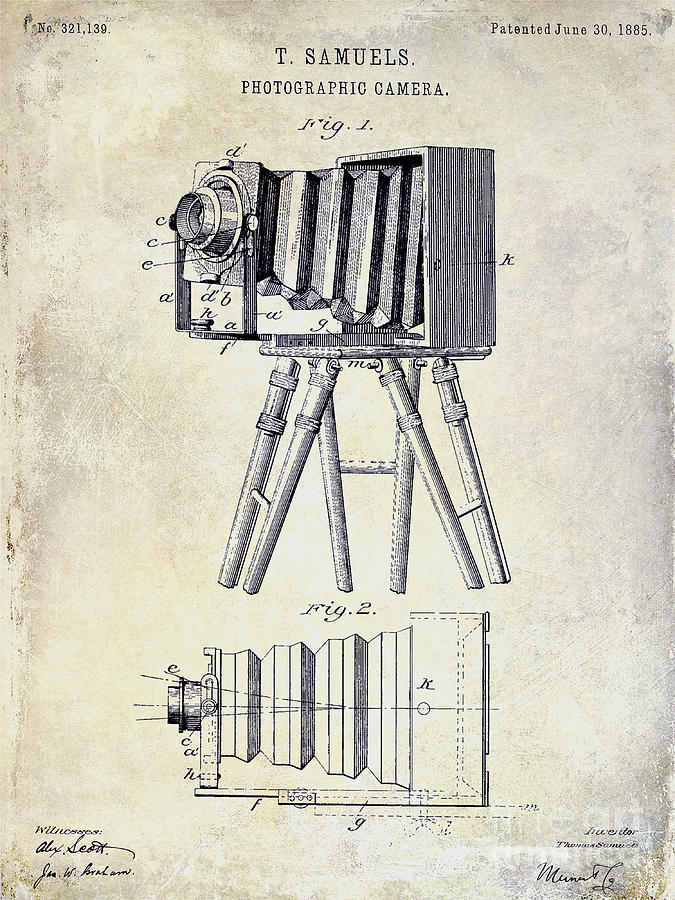 1885 Camera Patent Drawing  Photograph by Jon Neidert