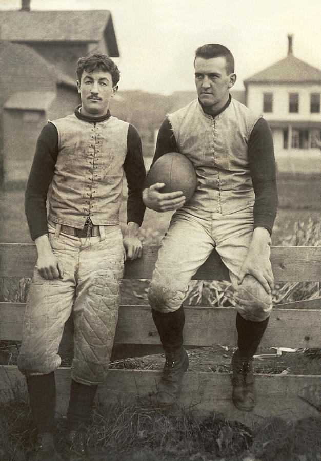 Football Photograph - 1885 Football Players by Underwood Archives