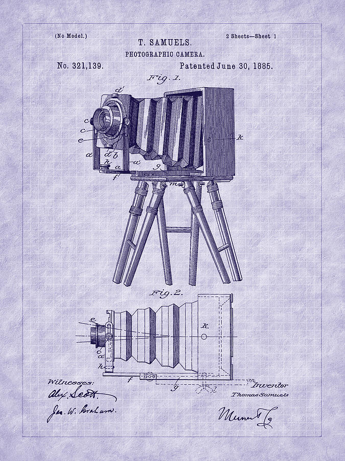 1885 View Camera Patent Art Photograph by Barry Jones