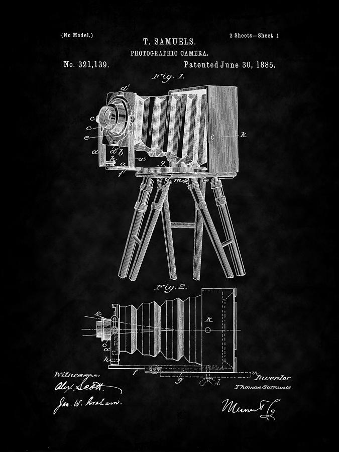1885 View Camera Patent Art-BK Digital Art by Barry Jones