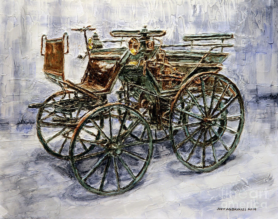 1886 Daimler Motorized Carriage Painting by Joey Agbayani