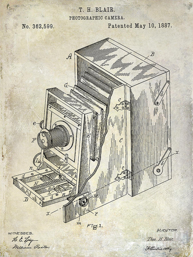 1887 Camera Patent Drawing  Photograph by Jon Neidert