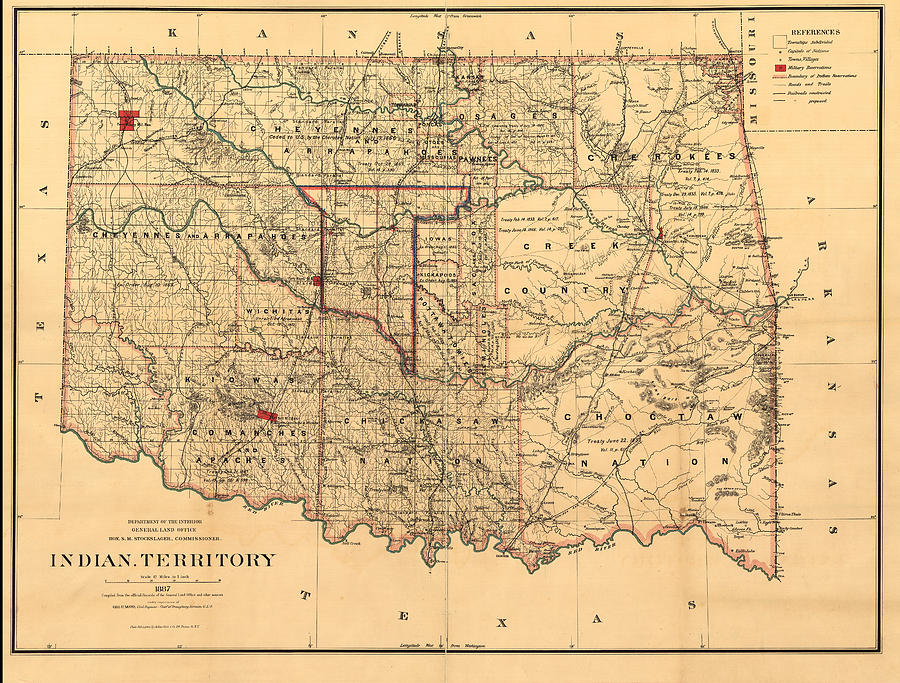 1887 Oklahoma Map Photograph by Bill Cannon