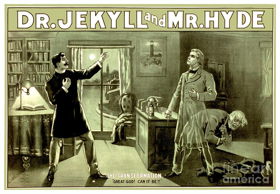 1890 Digital Art - 1890 - Dr Jekyll and Mr Hyde Production Poster by John Madison