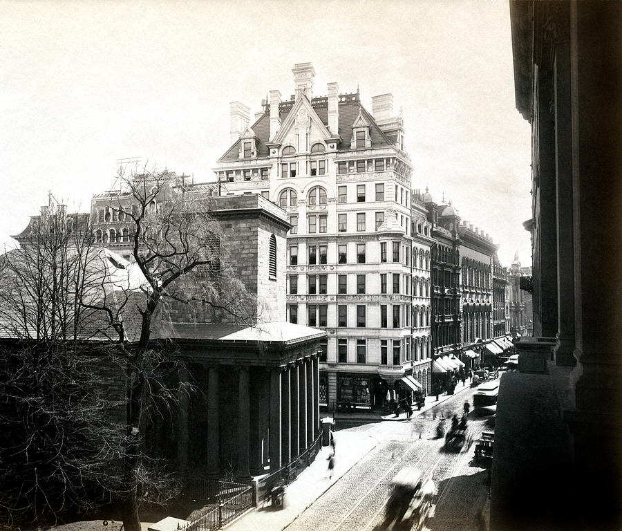 Vintage Photograph - 1890 Tremont Street Boston by Historic Image