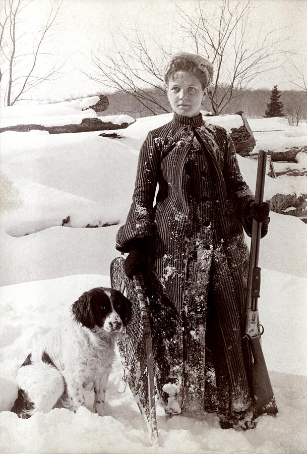 1890 Woman and her Hunting Dog Photograph by Historic Image