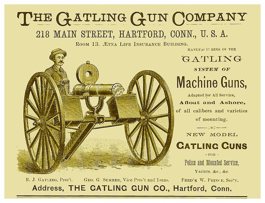 1894 - The Gatling Gun Company Advertisement Digital Art by John Madison