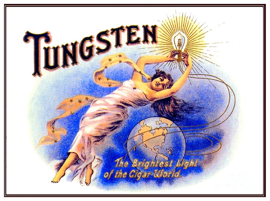 1895 - Tungsten Cigars - Box Label - Advertisement - Color Digital Art by John Madison