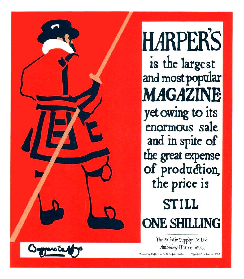 1896 - Harpers Magazine Advertisement Poster - Color Digital Art by John Madison