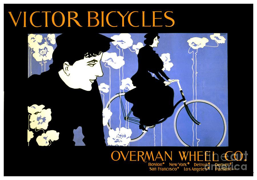 1896 - Victor Bicycles - Overman Wheel Company Advertisement - Color Digital Art by John Madison