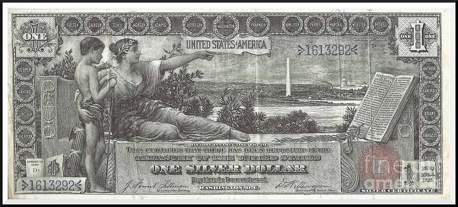1896 Education Series Silver Certificate Face Photograph by Charles Robinson