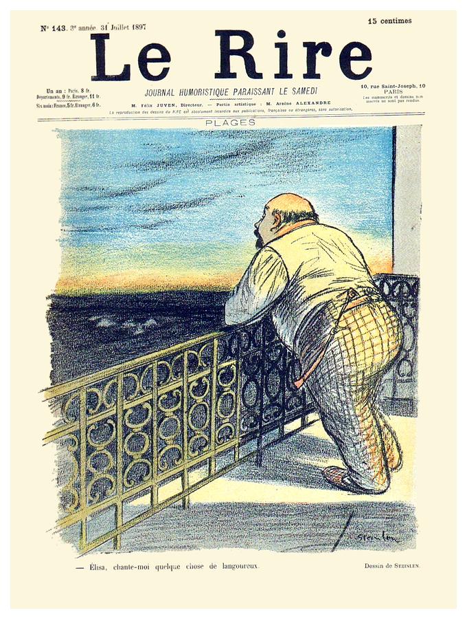 1897 - Le Rire Journal Humoristique Paraissant le Samedi Magazine Cover - July 31 - Color Digital Art by John Madison