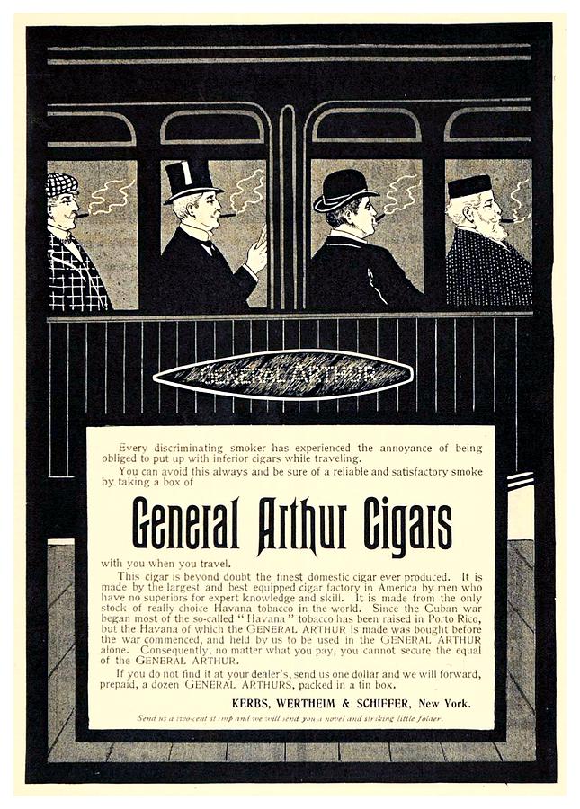 1898 - General Arthur Cigar Advertisement Digital Art by John Madison