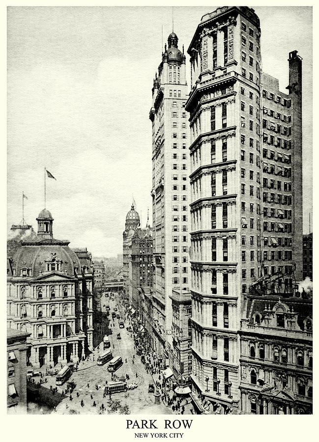 1898 Park Row New York City Painting by Historic Image