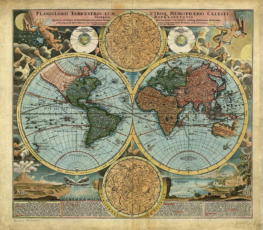 18th Century World Map Photograph by Library Of Congress/science Photo Library