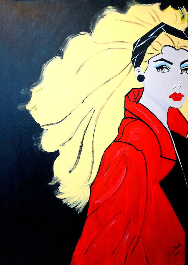 Red Trench Coat Painting by Nora Shepley