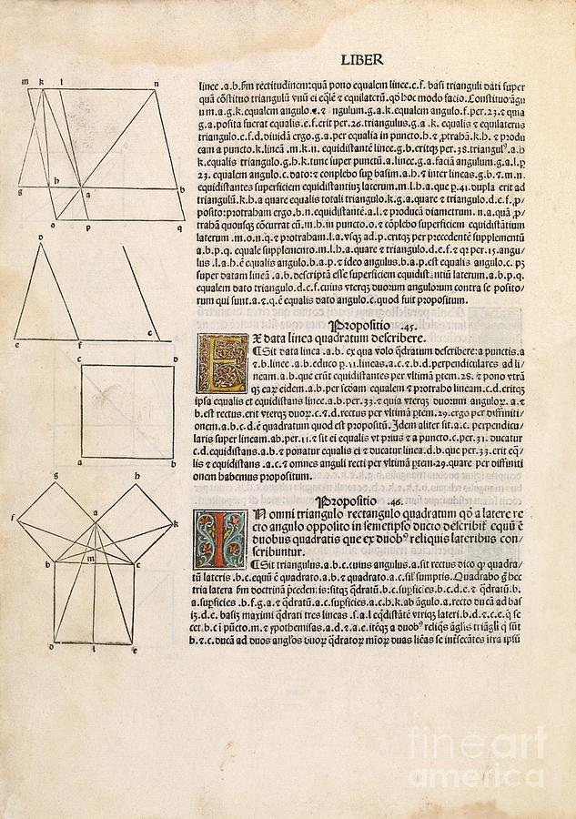 Euclids Elements Of Geometry, 1482 #19 Photograph by Royal Astronomical Society