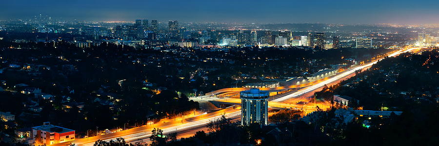 Los Angeles at night #19 Photograph by Songquan Deng