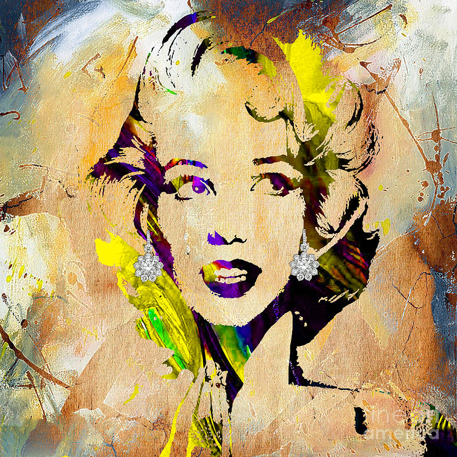 Marilyn Monroe Diamond Earring Collection #19 Mixed Media by Marvin Blaine