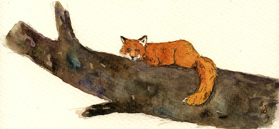 Wildlife Painting - Red Fox #19 by Juan  Bosco