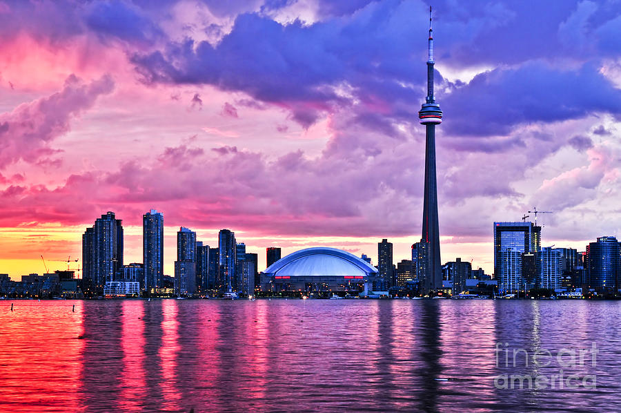 Toronto skyline at sunset Photograph by Elena Elisseeva