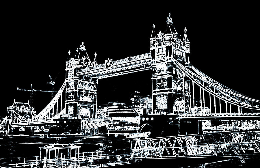 London Digital Art - Tower Bridge art #19 by David Pyatt