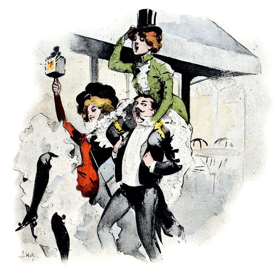 1900 Paris Nightlife no.2 Painting by Historic Image