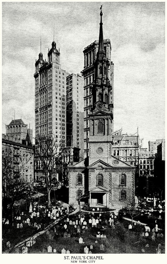 1900 St. Pauls Chapel New York City Painting by Historic Image