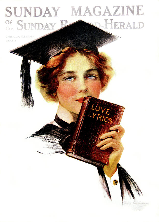 Book Painting - 1900s 1914 Cover Sunday Magazine Young by Vintage Images