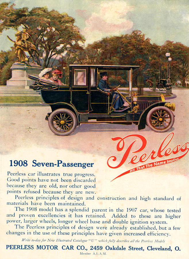 1900s Usa Peerless Magazine Advert Photograph by The ...
