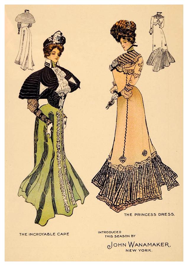 1901 - John Wanamaker Fashion Advertisement - Color Digital Art by John Madison