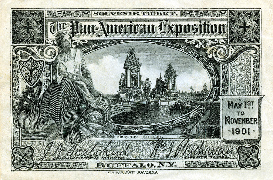 1901 Pan American Exposition Ticket Painting by Historic Image