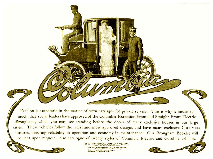 1903 - Columbia Motor Carriage Advertisement Digital Art by John Madison