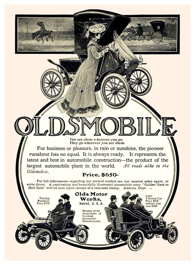 1904 - Oldsmobile Automobile Advertisement Digital Art by John Madison