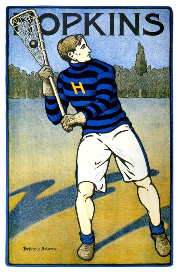 1905 - Johns Hopkins University Lacrosse Poster - Color Digital Art by John Madison