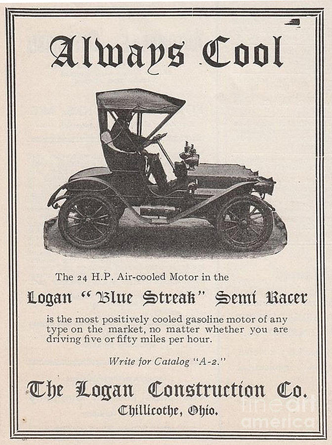 1905 Logan Automobile Poster Photograph by Charles Robinson