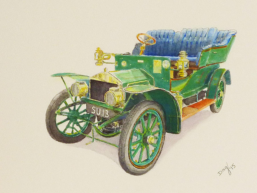 Vintage Painting - 1905 Rolls Royce 10 HP by David Godbolt