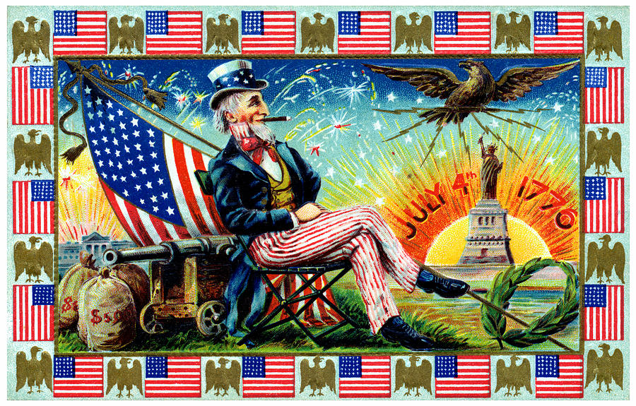 1905 Uncle Sams 4th of July Party Painting by Historic Image