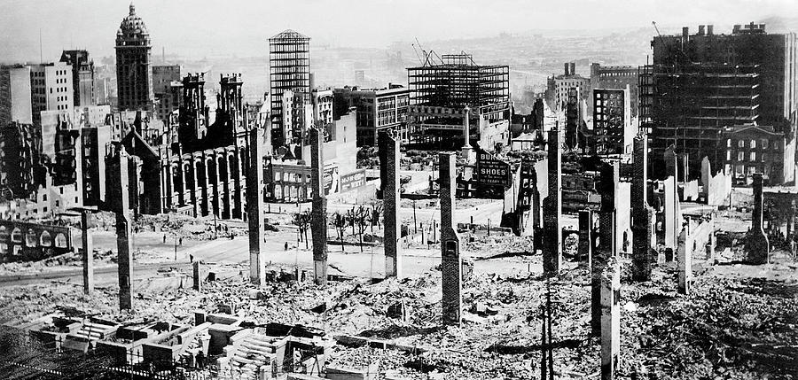 1906 San Francisco Earthquake Damage Photograph by Uc Regents, Natl. Information Service For Earthquake Engineering/science Photo Library