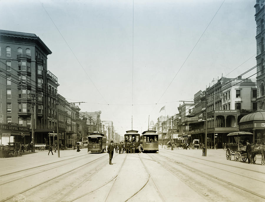 Car Photograph - 1907 Canal Street New Orleans by Bill Cannon